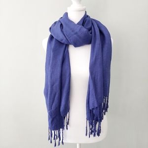 Pashmire scarf purple rectangle with tassle ends